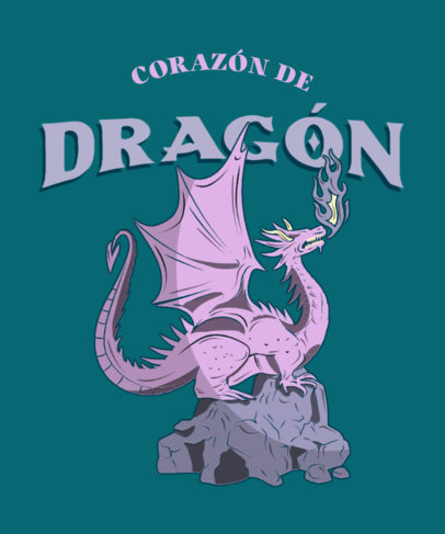 T-Shirt Design Creator Featuring a Fire-Breathing Dragon Illustration