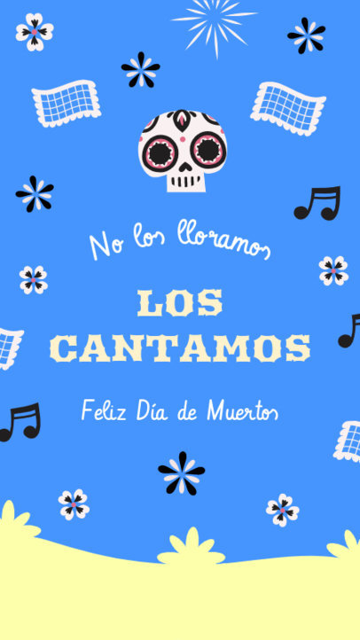 Dia de Muertos Instagram Story Maker With a Sugar Skull Illustration and a Quote