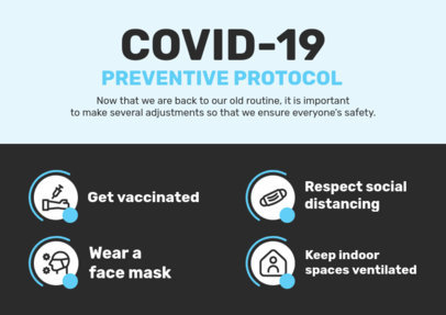 Horizontal Flyer Creator Featuring an Illustrated Preventive Protocol for COVID-19