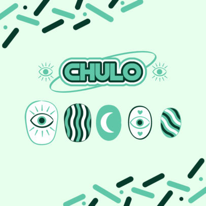 Instagram Post Maker With an Illustration of Trendy Nail Art Designs