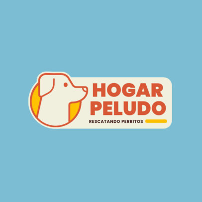 Animal Shelter Logo Template Featuring an Illustrated Dog Profile