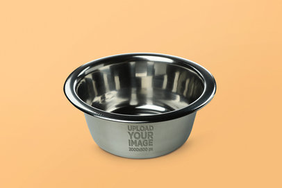 Metallic Dog Bowl Mockup Placed Against a Customizable Background