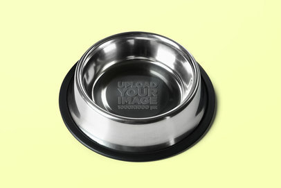 Dog Bowl Mockup Featuring a Customizable Background