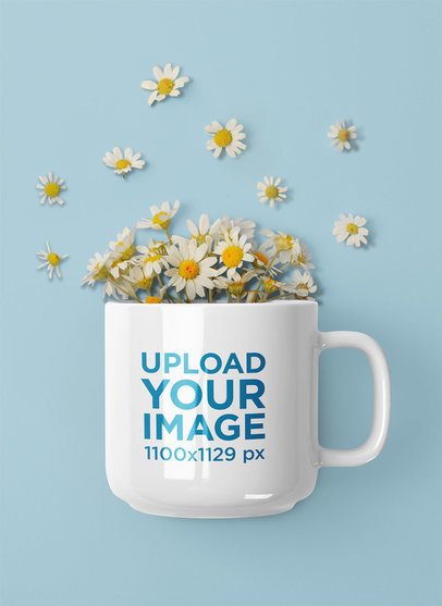 Coffee Mug Mockup Featuring Cute Wildflowers m29276 r-el2