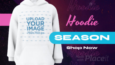 Video of a Ghosted 3D Pullover Hoodie with Animated Text