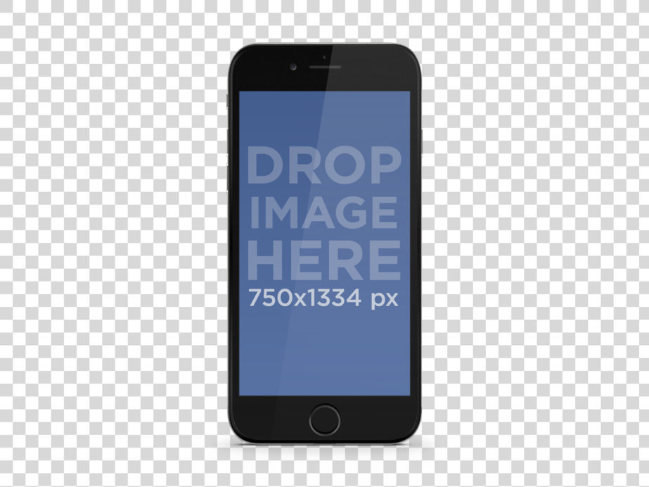 Black Portrait iPhone 7 PNG Mockup with Different Backgrounds