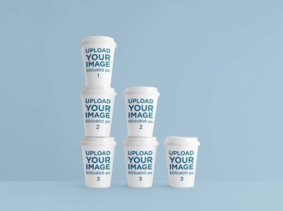 Mockup of Various Coffee Cups Placed in a Customizable Background m28940 r-el2