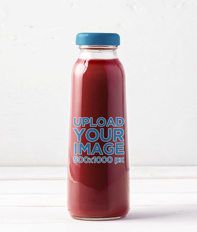 Glass Bottle Mockup Featuring a White Background