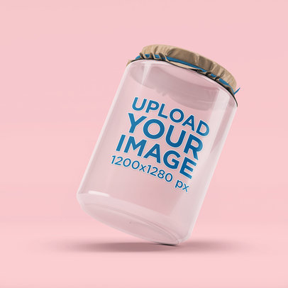 Mockup of a Glass Jar Placed on a Customizable Background