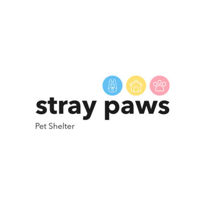 Online Logo Maker for an Animal Shelter Featuring Colorful Dog Icons
