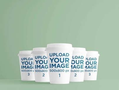 Mockup Featuring Five Paper Cups  m29045 r-el2