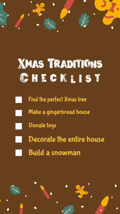 Instagram Story Maker Featuring a Xmas Tradition Checklist 4868g