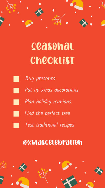 Instagram Story Maker Featuring Christmas Checklist With Santa Hat Icons 4868d
