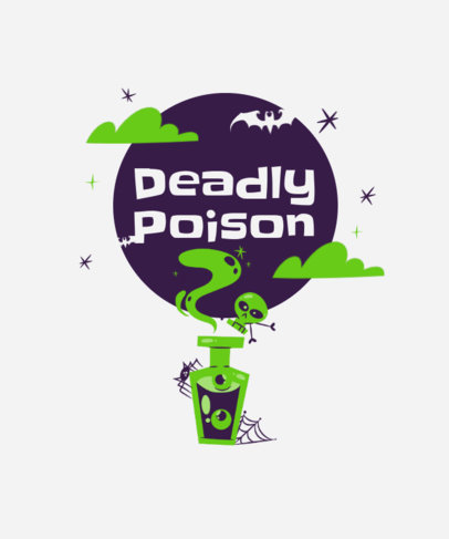 T-Shirt Design Maker Featuring a Kawaii Illustration of a Deadly Poison for Halloween 5491g el1