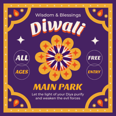 Colorful Instagram Post Creator for a Diwali Festival Event 5486b-el1
