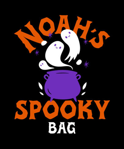 Halloween-Themed Tote Bag Design Maker Featuring Some Spooky Ghosts 4866c
