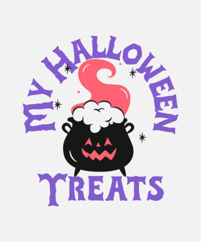 Tote Bag Design Template Featuring a Kawaii Halloween Witch’s Cauldron 4866d