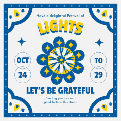 Diwali Instagram Post Template for Delightful Festival Event With Colorful Graphics 5486c-el1