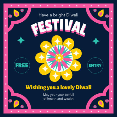 Instagram Post Maker to Celebrate Diwali Featuring Colorful Graphics 5486d-el1