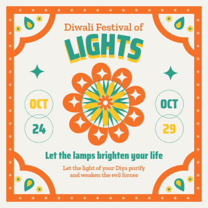 Instagram Post Generator for a Diwali Festival of Lights Event 5486e-el1