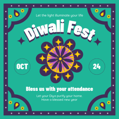 Instagram Post Creator Featuring a Diwali Fest Theme 5486f-el1