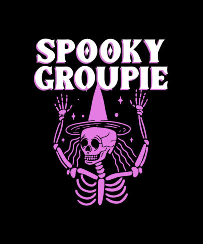 T-Shirt Design Creator Featuring a Happy Skeleton Graphic for October