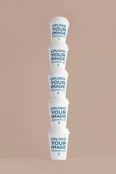 Mockup of Multiple Paper Coffee Cups Placed in a Colorful Surface m29046 r-el2