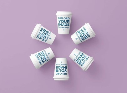 Mockup of Multiple Paper Cups Placed Circularly on a Surface m29048 r-el2