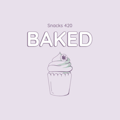 Logo Maker for Weed Bakery Featuring a Cupcake with a Marijuana Leaf