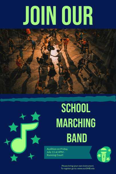 Poster Template to Announce a School's Marching Band Event 5327c