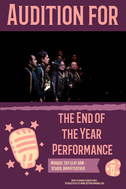 Poster Creator Featuring a School's Audition Announcement 5327f