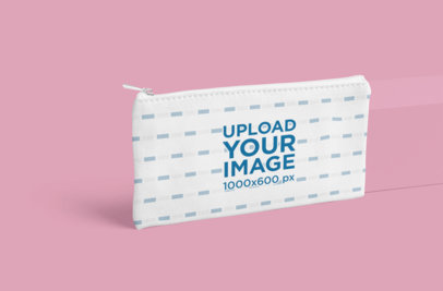 Pouch Mockup Featuring a Colorful Surface
