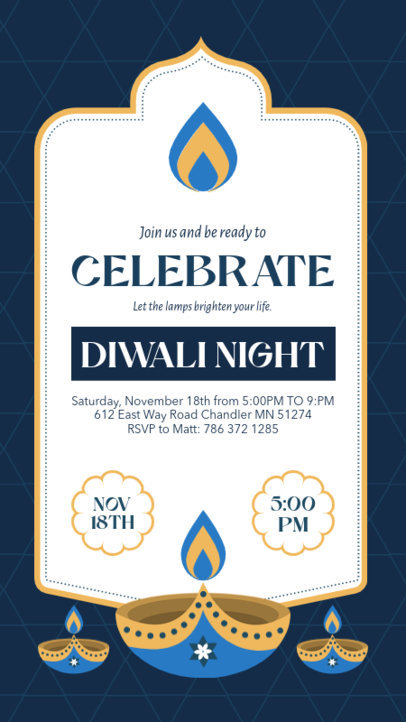 Diwali-Themed Instagram Story Maker to Promote a Celebration Featuring Illustrations of Diyas 5485f-el1