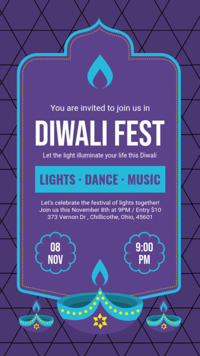 Instagram Story Generator for a Diwali Fest Invitation 5485g-el1