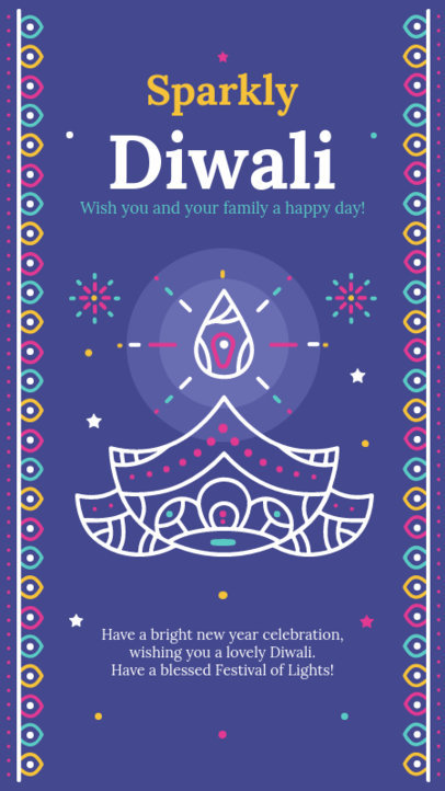 Instagram Story Template for Diwali Featuring a New Year's Message 5484c-el1