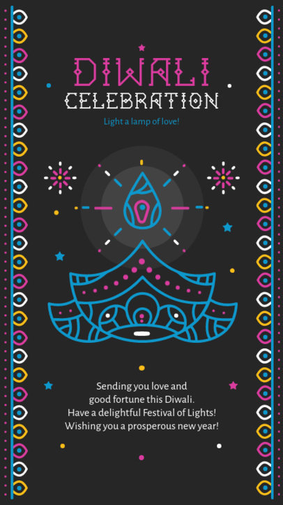 Instagram Story Template for the Festival of Lights Featuring Colorful Graphics 5484f-el1