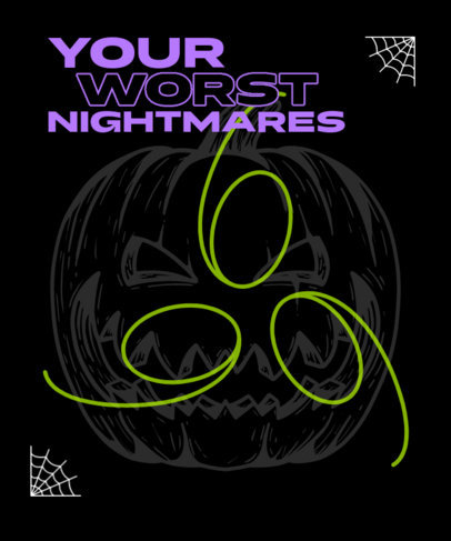 T-Shirt Design Generator Featuring a Spooky Pumpkin Graphic
