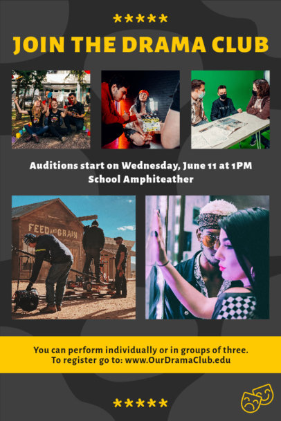 Event-Themed Flyer Creator for an Audition for School Drama Club