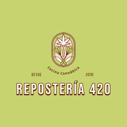 Online Logo Maker for a Weed Bakery Featuring a Marijuana Leaf