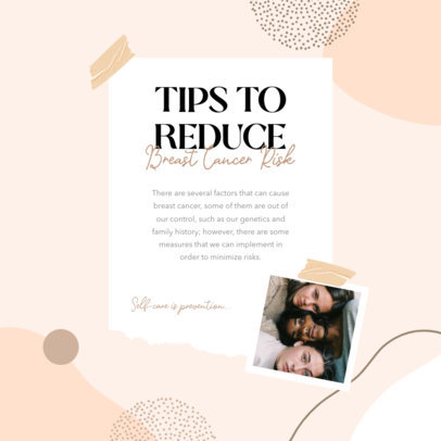 Instagram Post Maker Featuring Healthy Breast Advice for Cancer Awareness Month