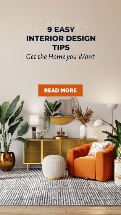 Instagram Story Video Template Featuring Home Interior Design Tips