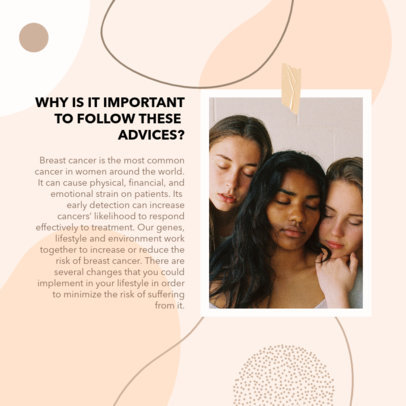 Instagram Post Maker with a Guide on The Importance of Healthy Habits to Prevent Breast Cancer