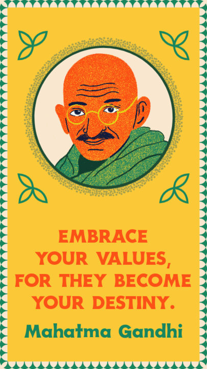 Illustrated Instagram Story Maker Featuring a Gandhi Quote