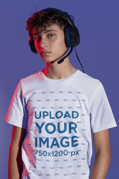 Bella Canvas Tee Mockup Featuring a Man Looking at the Camera