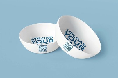 Mockup of Two Dog Bowls Placed on a Customizable Background