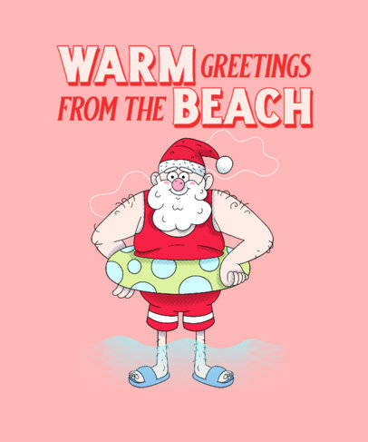 Illustrated T-Shirt Design Creator Featuring a Funny Santa Claus with a Life Ring 4890b