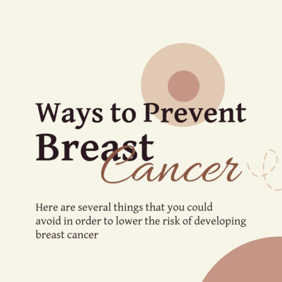 Instagram Post Creator for a Carousel Featuring Ways to Prevent Breast Cancer