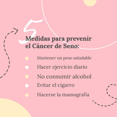 Instagram Post Generator Featuring Healthy Habits to Prevent Breast Cancer