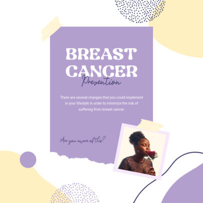 Instagram Post Maker for a Breast Cancer Prevention Guide 