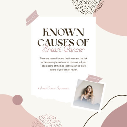 Instagram Post Generator Featuring a Breast Cancer Causes Carousel